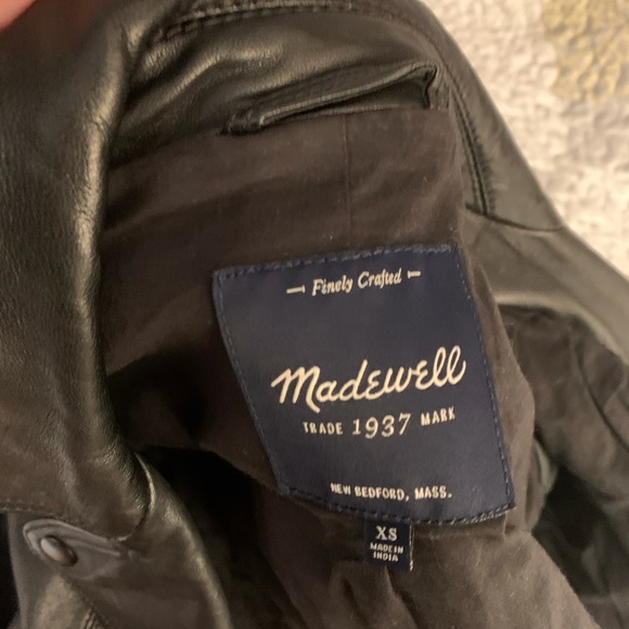Madewell perfect leather Moto jacket true black, size XS - Picture 10 of 15